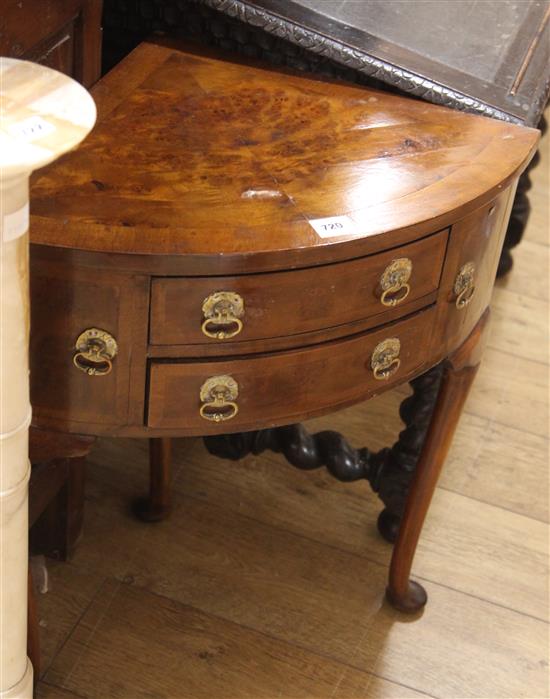 A mahogany corner lowboy W.67cm